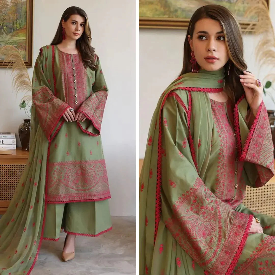 HL1002 - SUMMER COLLECTION Bareeze 3 Piece Embroidered Lawn Suit