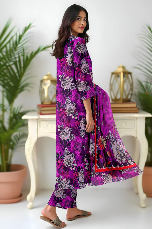 Premium Digital Printed Viscose Bana Dora 3-Piece Suit