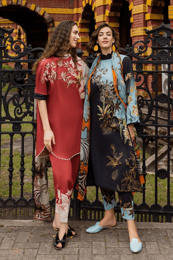 Digital Print Linen 3-Piece Set – Digital Print Linen Dupatta