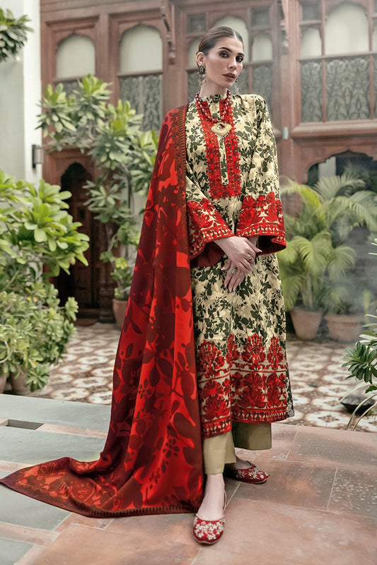 ZC08 Digital Print Linen Allover 3 Piece Unstitched