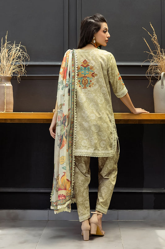 ZC04 Digital Print Linen Allover 3 Piece Unstitched