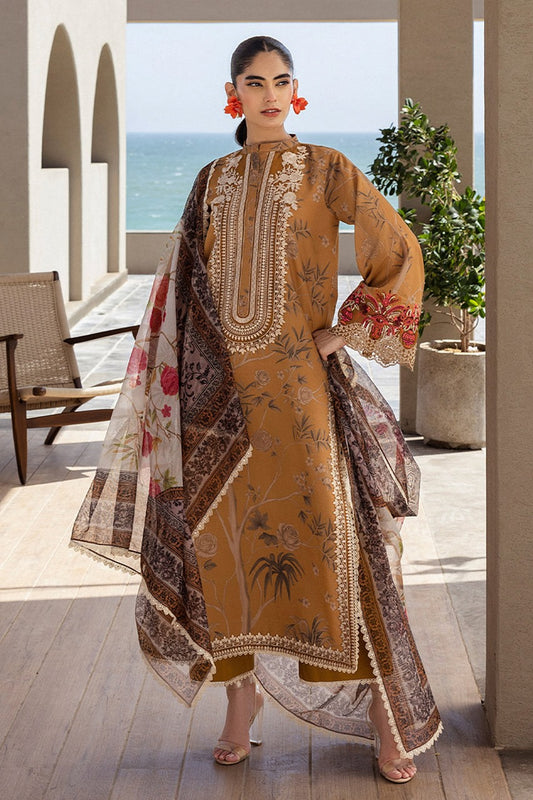 ZC09 Digital Print Linen Allover 3 Piece Unstitched