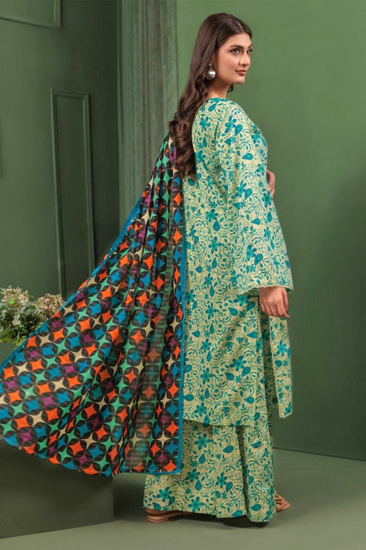 BQ05 Digital Print Linen Allover 3 Piece Unstitched