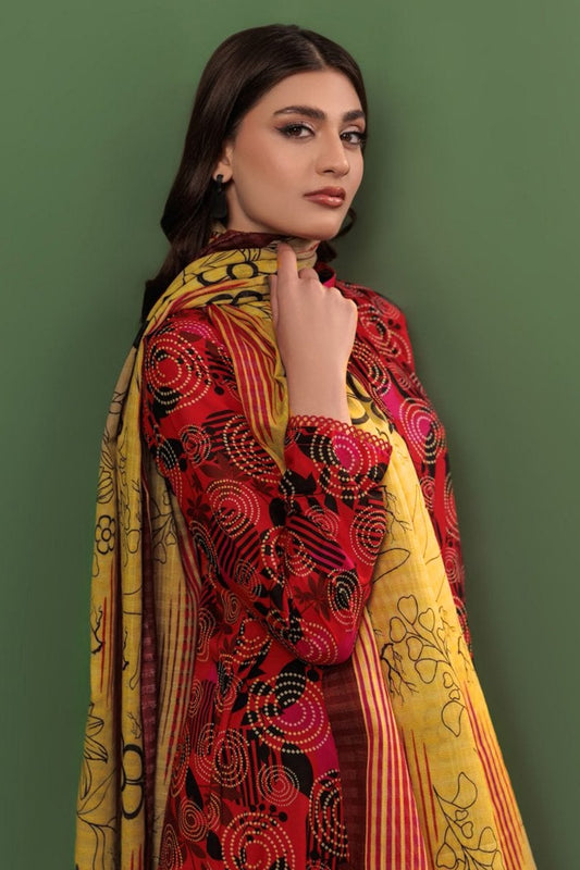 BQ10 Digital Print Linen Allover 3 Piece Unstitched