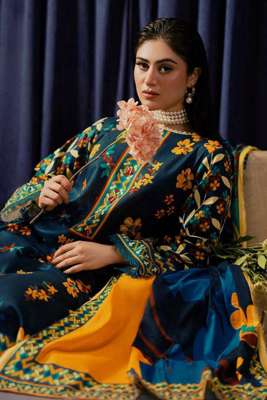 BQ07 Digital Print Linen Allover 3 Piece Unstitched