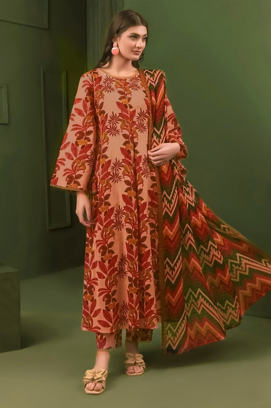 BQ08 Digital Print Linen Allover 3 Piece Unstitched