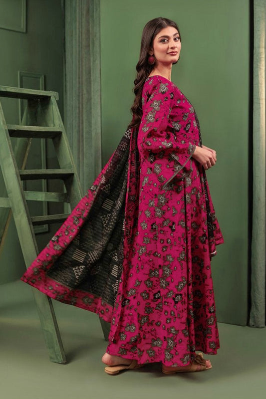 BQ01 Digital Print Linen Allover 3 Piece Unstitched