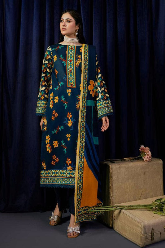 BQ07 Digital Print Linen Allover 3 Piece Unstitched