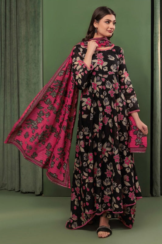 BQ09 Digital Print Linen Allover 3 Piece Unstitched