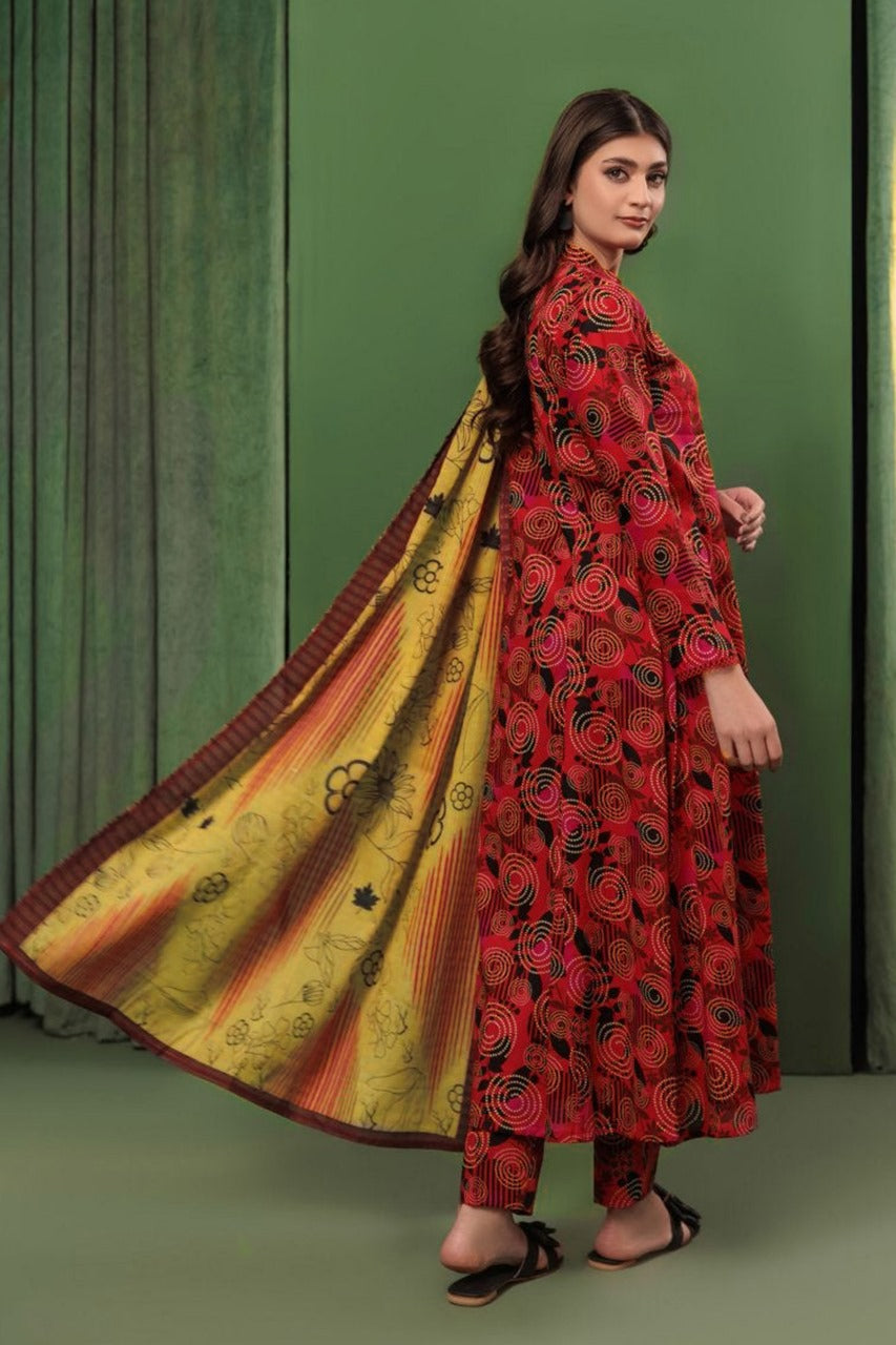 BQ10 Digital Print Linen Allover 3 Piece Unstitched