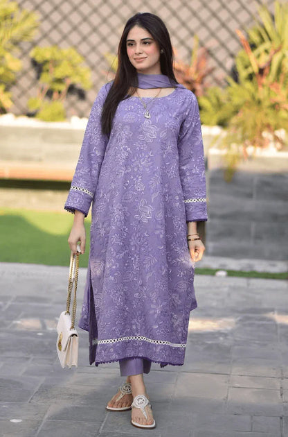 HL1020 - SUMMER COLLECTION Breeze 3PC Lawn Embroidered Suit