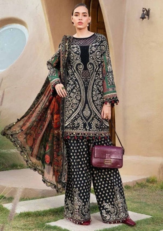 Digital Lawn 3-Piece Print Set with Bana Dora Voile Dupatta