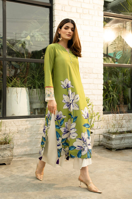 HL829-3PC-Winter Unstitched silk fabric in floral print.
