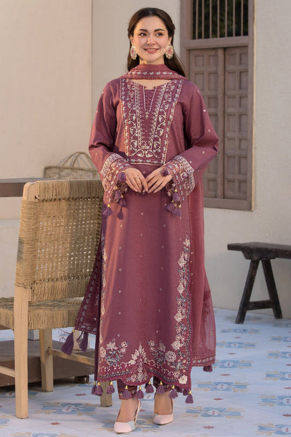 HL1125-3PC DHANAK EMBROIDERED SHIRT WITH DHANAK EMBROIDERED SHAWL