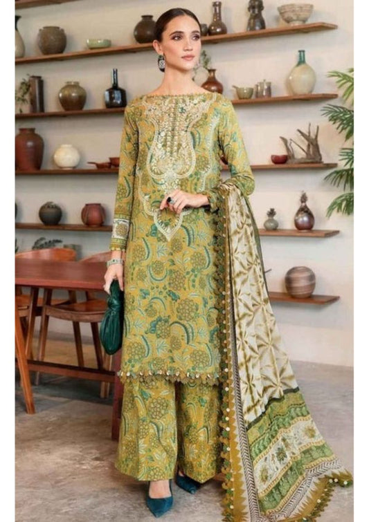 Digital Lawn 3-Piece Print Set with Bana Dora Voile Dupatta
