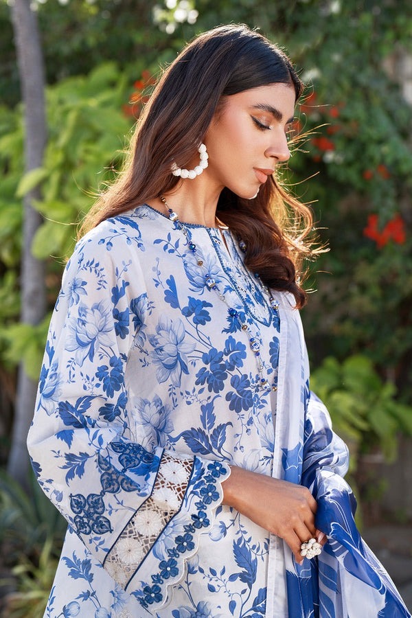 Digital Lawn 3-Piece Set – Bana Dora Prints with Voile Zari Dupatta