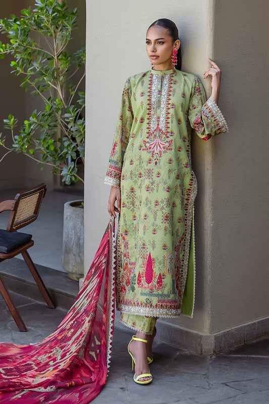 ZC01 Digital Print Linen Allover 3 Piece Unstitched