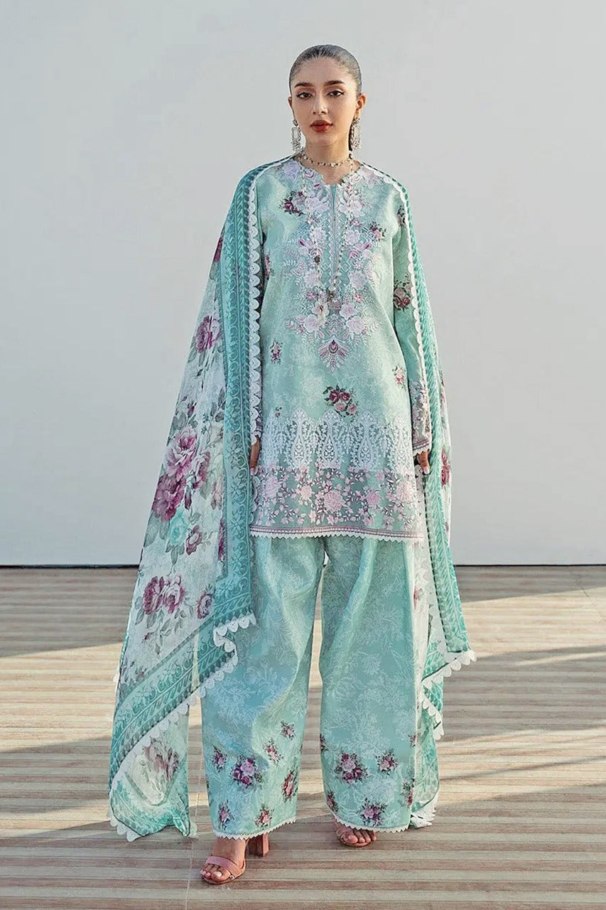 ZC02 Digital Print Linen Allover 3 Piece Unstitched