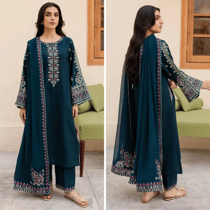 HL111 -SUMMER Sapphire 3PC Lawn Embroidered Suit